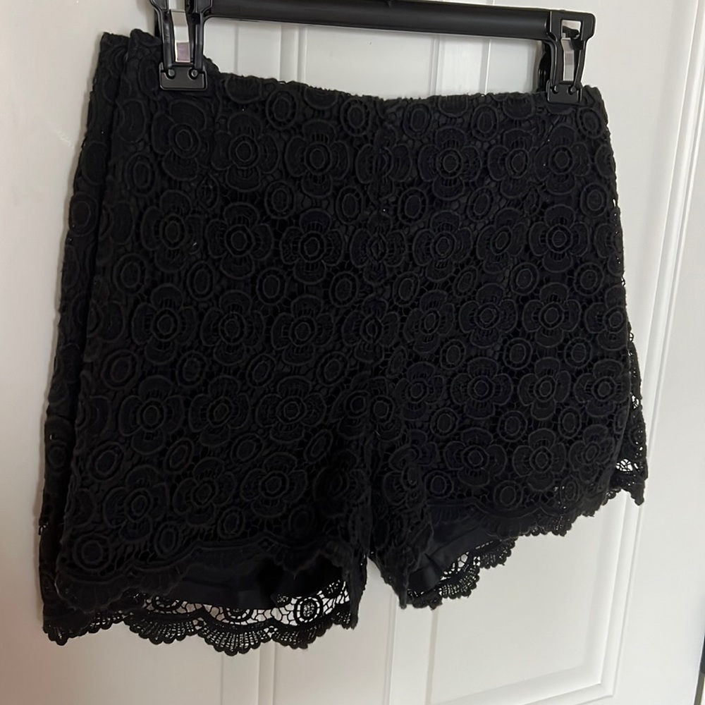 Black crochet shorts from Banana Republic